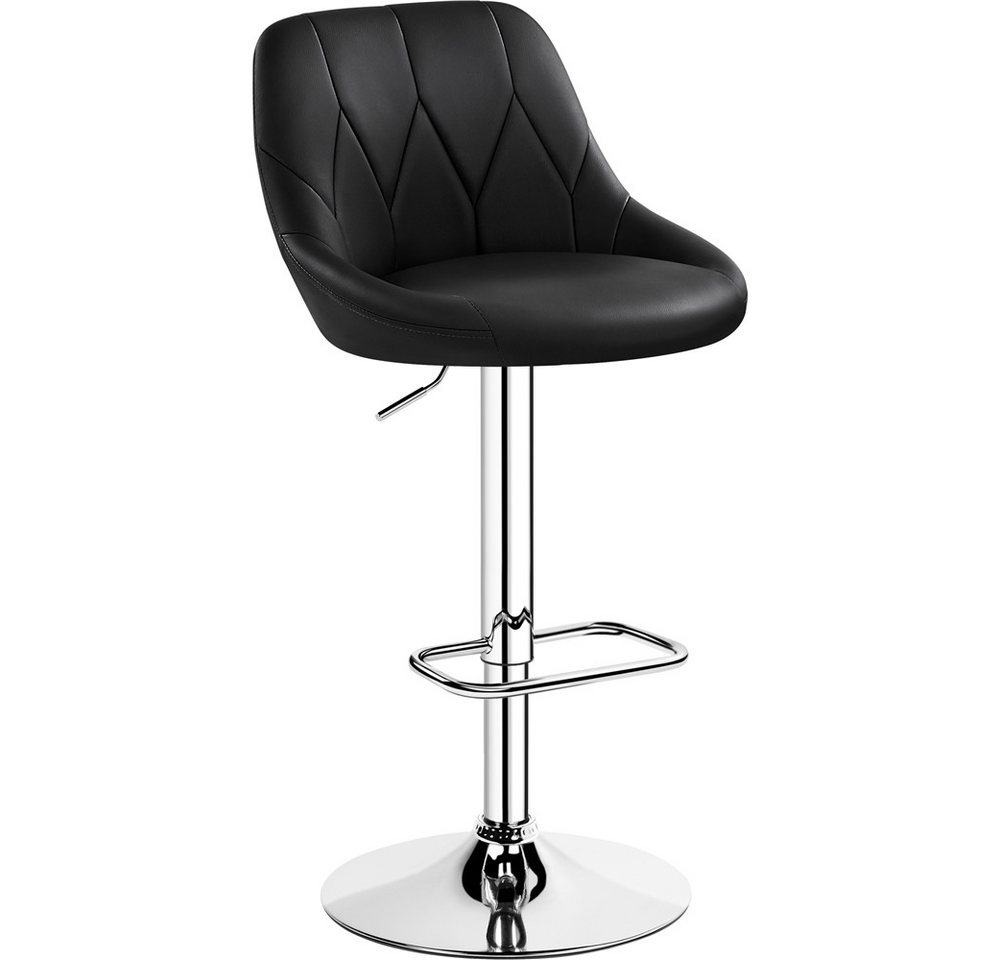 Yaheetech Barhocker (1 St), Verstellbare Sitzhöhe 61,5 cm - 83 cm Polsterhocker mit Fußstütze von Yaheetech