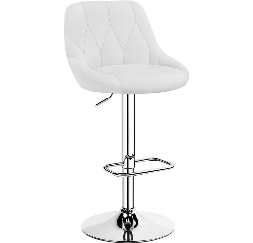 Yaheetech Barhocker (1 St), Verstellbare Sitzhöhe 61,5 cm - 83 cm Polsterhocker mit Fußstütze von Yaheetech
