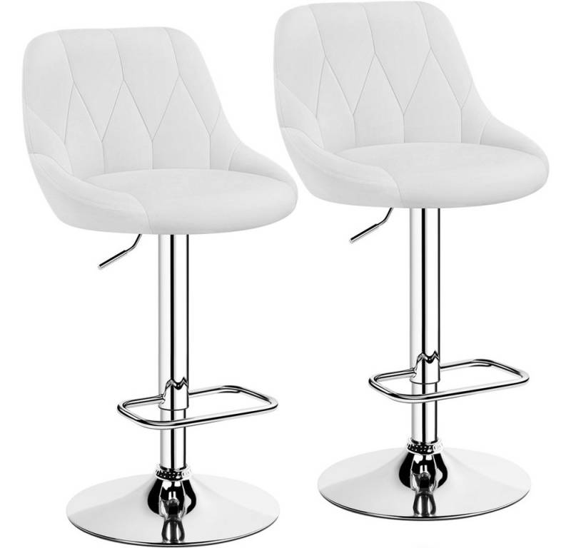 Yaheetech Barhocker (2 St), Verstellbare Sitzhöhe 61,5 cm - 83 cm Polsterhocker mit Fußstütze von Yaheetech