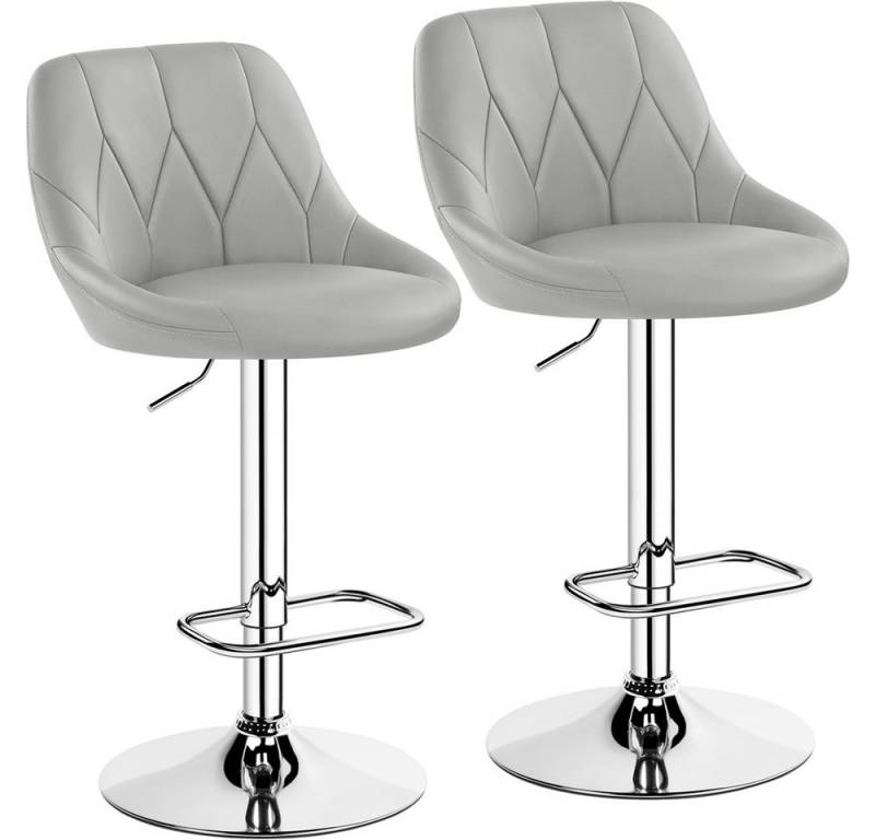 Yaheetech Barhocker (2 St), Verstellbare Sitzhöhe 61,5 cm - 83 cm Polsterhocker mit Fußstütze von Yaheetech