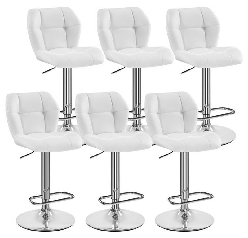 Yaheetech Barhocker (6 St), 1/2er-Set Barstühle Küchenstühle Bistrohocker höhenverstellbar von Yaheetech