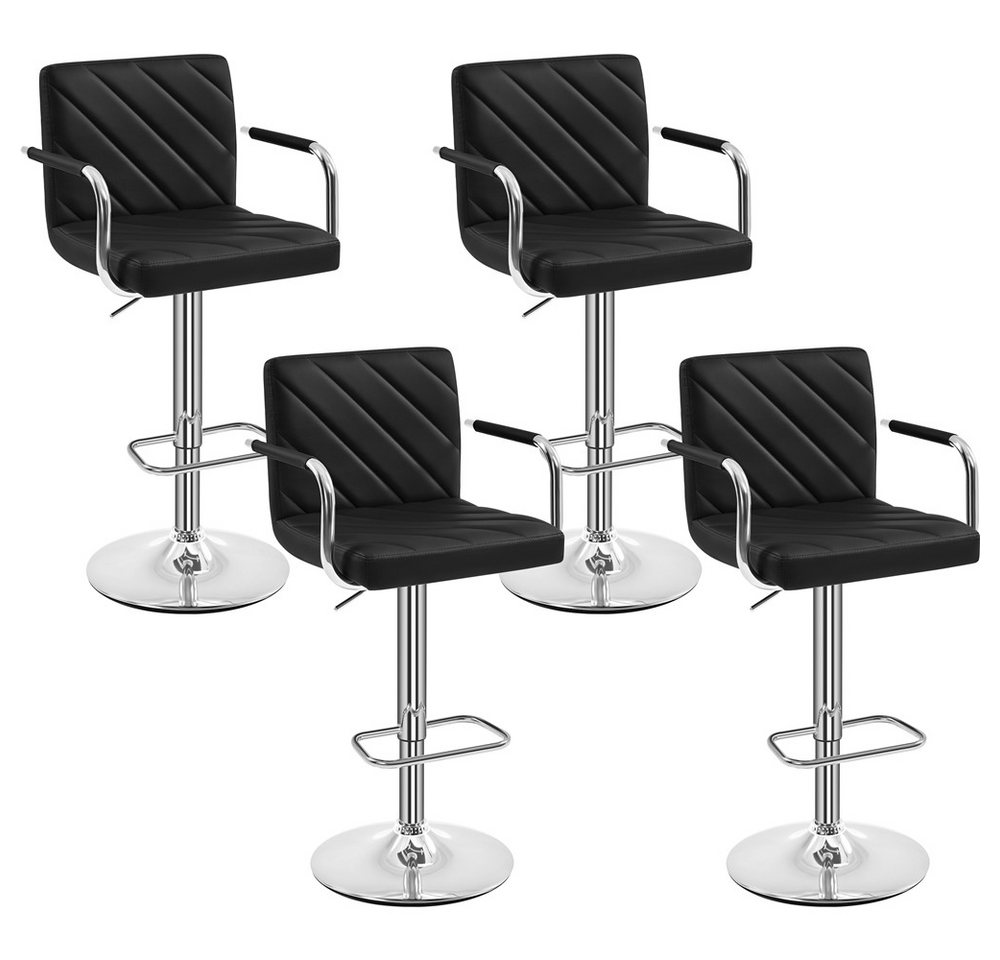 Yaheetech Barhocker 2/4-er Set (4 St), Höhenverstellbarer Barstuhl mit Armlehnen, Sitzhöhe 62,5 cm – 84,5 cm von Yaheetech