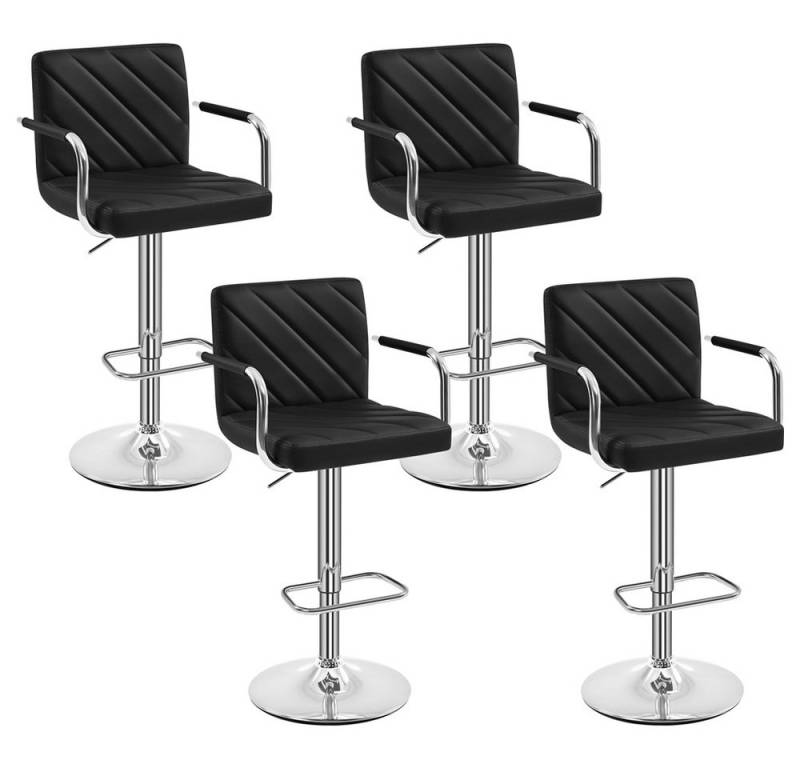 Yaheetech Barhocker 2/4-er Set (4 St), Höhenverstellbarer Barstuhl mit Armlehnen, Sitzhöhe 62,5 cm – 84,5 cm von Yaheetech