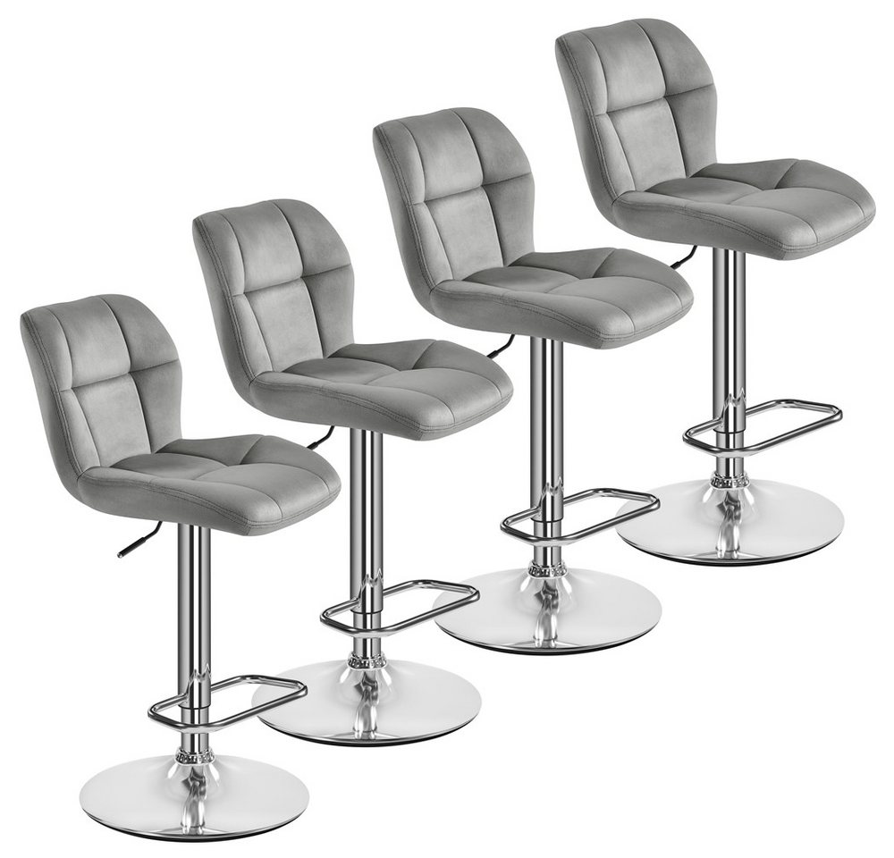 Yaheetech Barhocker 360° Drehbare Hocker mit Fußstütze (4 St), 1/2/4/6er-Set Barstühle Küchenstühle Bistrohocker höhenverstellbar von Yaheetech