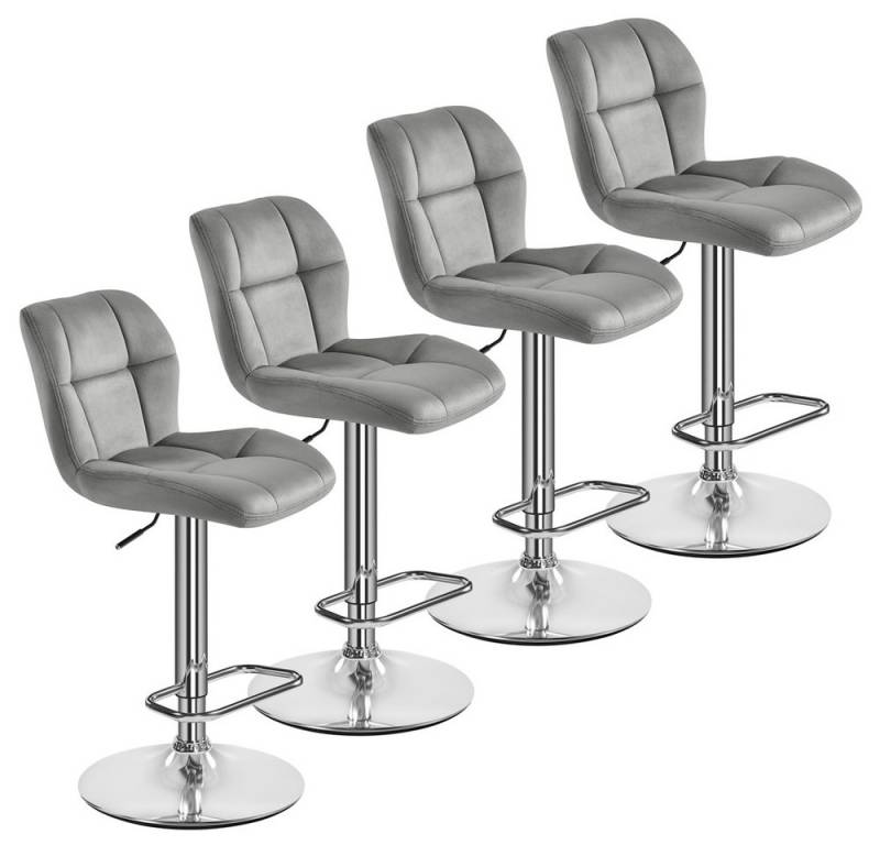 Yaheetech Barhocker 360° Drehbare Hocker mit Fußstütze (4 St), 1/2/4/6er-Set Barstühle Küchenstühle Bistrohocker höhenverstellbar von Yaheetech