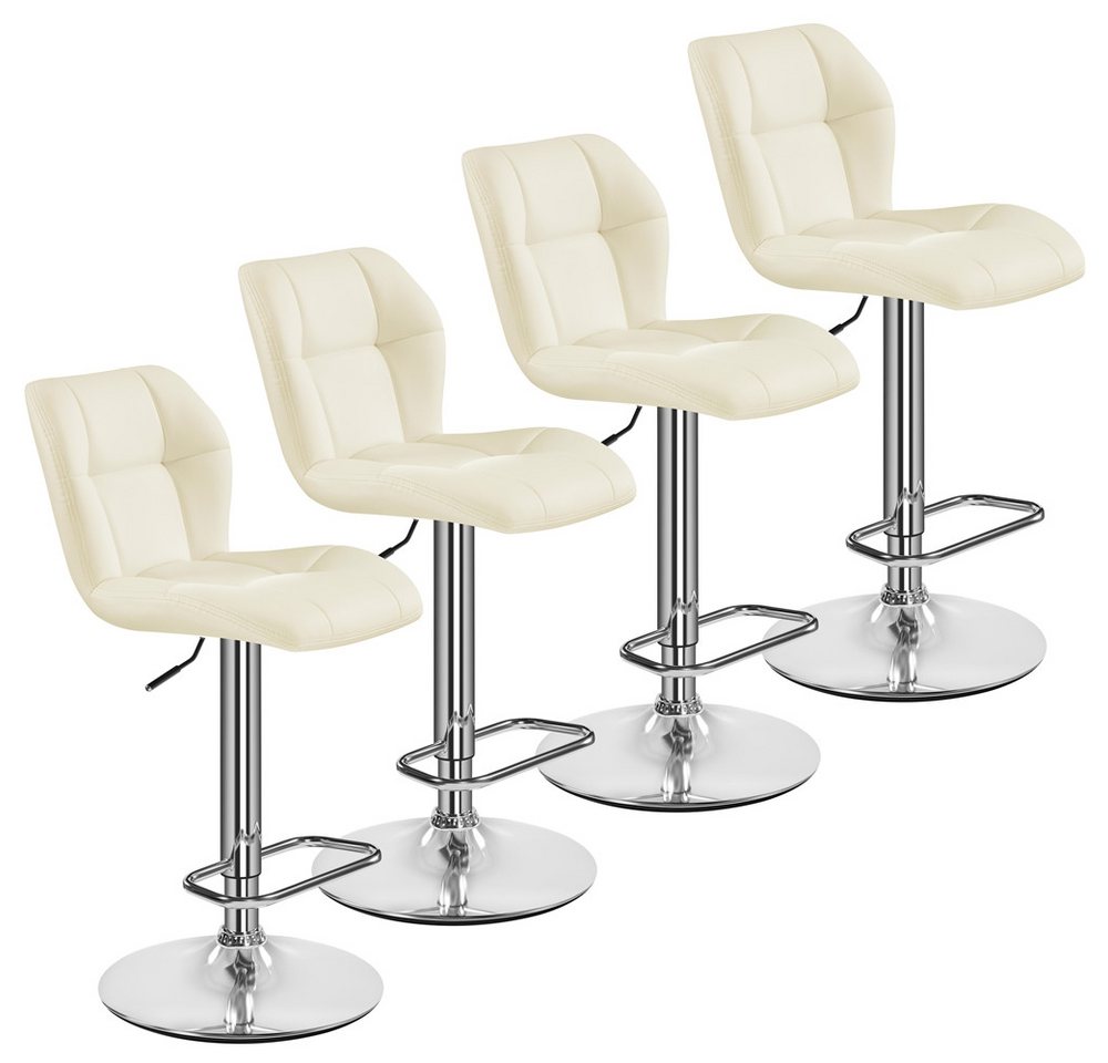 Yaheetech Barhocker 360° Drehbare Hocker mit Fußstütze (4 St), 1/2/4/6er-Set Barstühle Küchenstühle Bistrohocker höhenverstellbar von Yaheetech