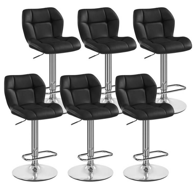 Yaheetech Barhocker 360° Drehbare Hocker mit Fußstütze (6 St), 1/2/4/6er-Set Barstühle Küchenstühle Bistrohocker höhenverstellbar von Yaheetech