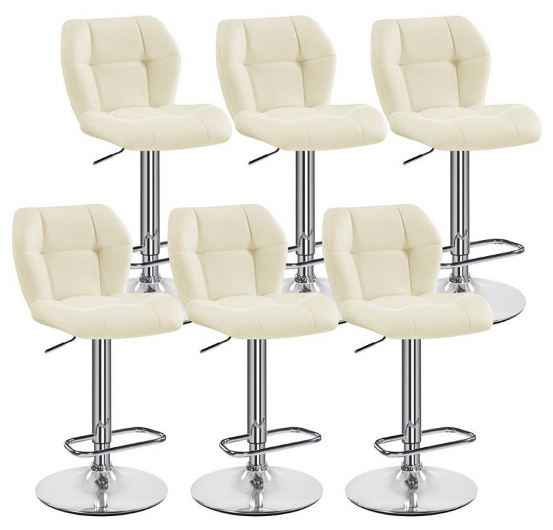 Yaheetech Barhocker 360° Drehbare Hocker mit Fußstütze (6 St), 1/2/4/6er-Set Barstühle Küchenstühle Bistrohocker höhenverstellbar von Yaheetech