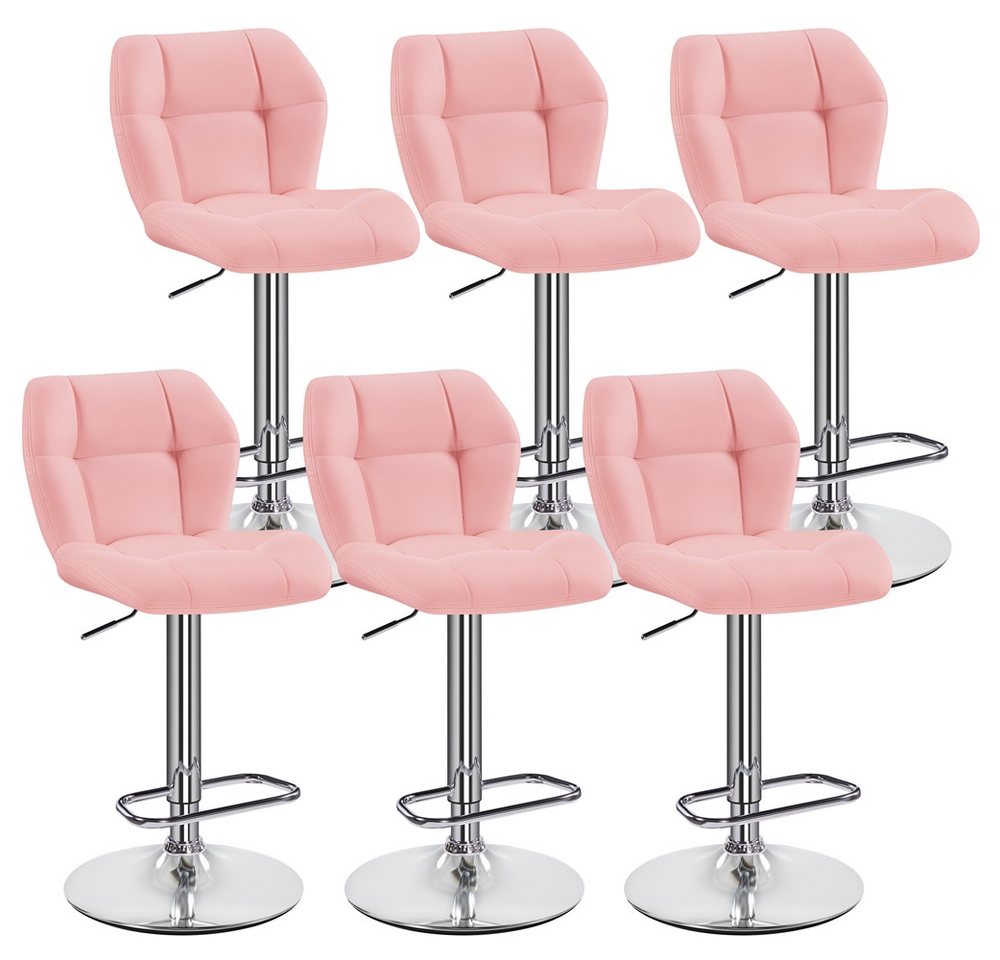 Yaheetech Barhocker 360° Drehbare Hocker mit Fußstütze (6 St), 1/2/4/6er-Set Barstühle Küchenstühle Bistrohocker höhenverstellbar von Yaheetech