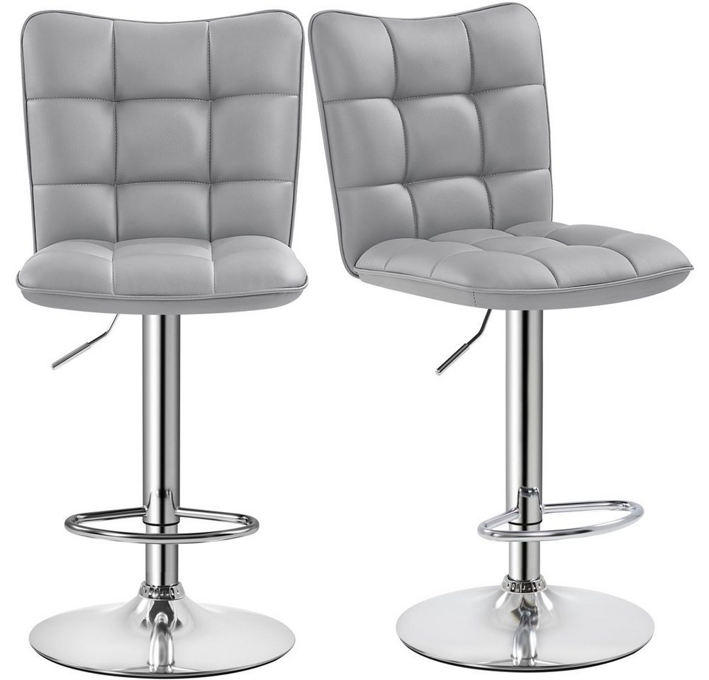 Yaheetech Barhocker Drehhocker mit Fußstütze (2 St), Barstühle 360°Drehbar Küchenstühle Sitzhöhe 62,5 cm - 83 cm von Yaheetech