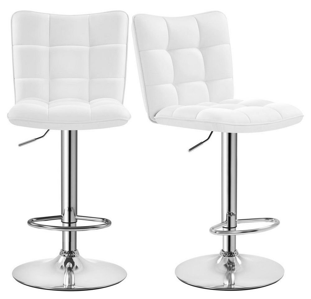 Yaheetech Barhocker Drehhocker mit Fußstütze (2 St), Barstühle 360°Drehbar Küchenstühle Sitzhöhe 62,5 cm - 83 cm von Yaheetech