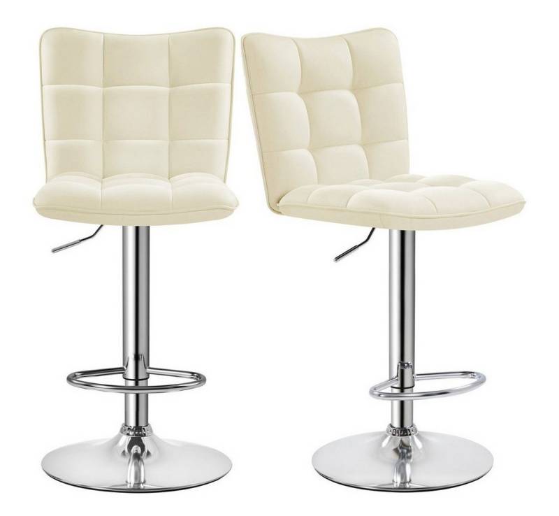 Yaheetech Barhocker Drehhocker mit Fußstütze (2 St), Barstühle 360°Drehbar Küchenstühle Sitzhöhe 62,5 cm - 83 cm von Yaheetech