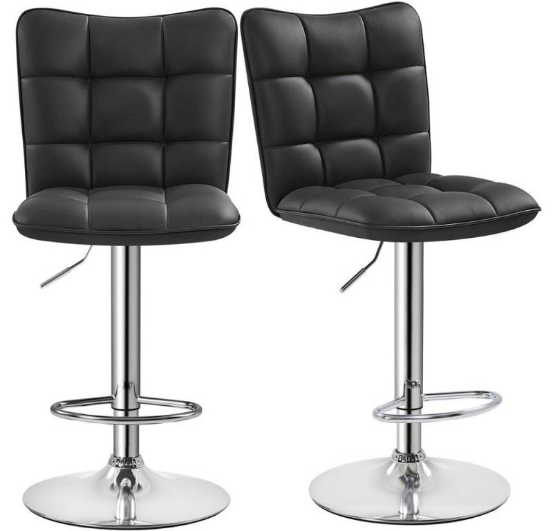 Yaheetech Barhocker Drehhocker mit Fußstütze (2 St), Barstühle 360°Drehbar Küchenstühle Sitzhöhe 62,5 cm - 83 cm von Yaheetech