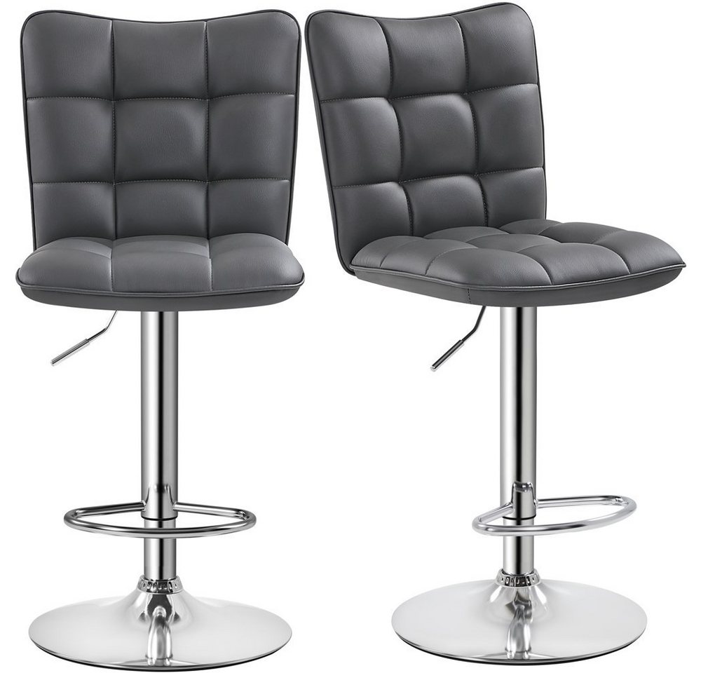 Yaheetech Barhocker Drehhocker mit Fußstütze (2 St), Barstühle 360°Drehbar Küchenstühle Sitzhöhe 62,5 cm - 83 cm von Yaheetech