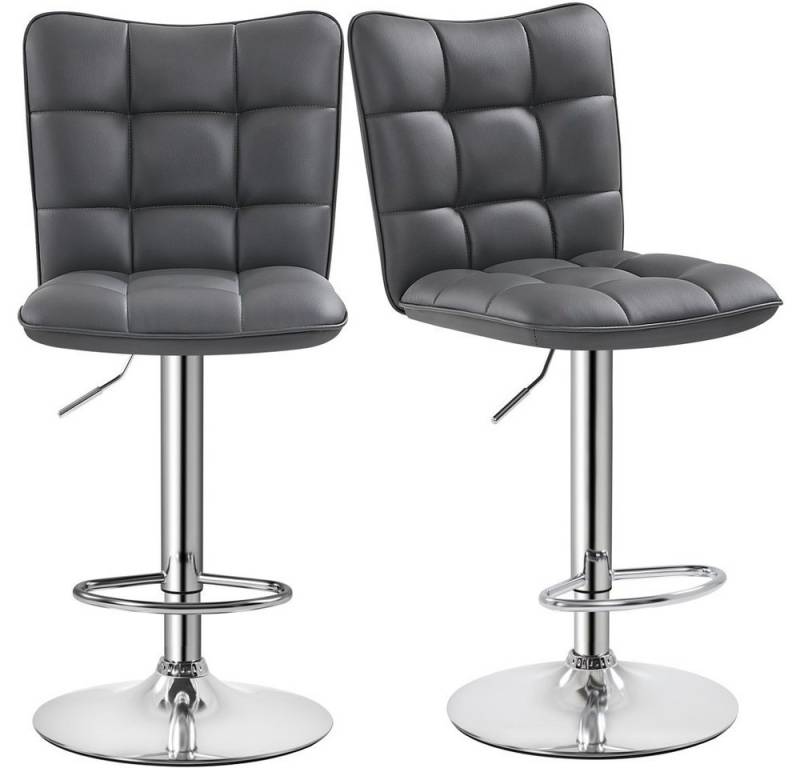 Yaheetech Barhocker Drehhocker mit Fußstütze (2 St), Barstühle 360°Drehbar Küchenstühle Sitzhöhe 62,5 cm - 83 cm von Yaheetech