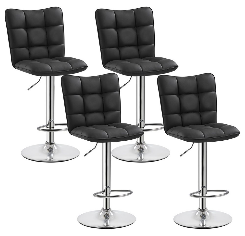 Yaheetech Barhocker Drehhocker mit Fußstütze (4 St), Barstühle 360°Drehbar Küchenstühle Sitzhöhe 62,5 cm - 83 cm von Yaheetech