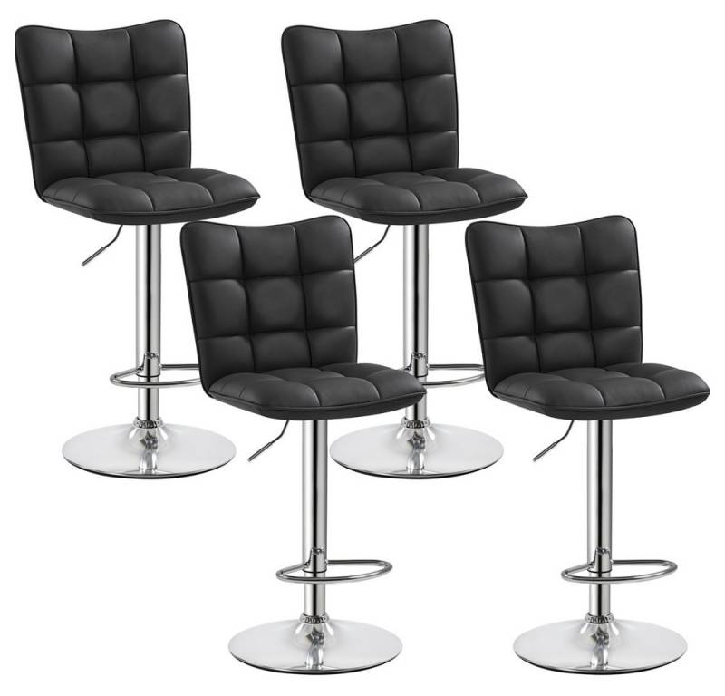 Yaheetech Barhocker Drehhocker mit Fußstütze (4 St), Barstühle 360°Drehbar Küchenstühle Sitzhöhe 62,5 cm - 83 cm von Yaheetech