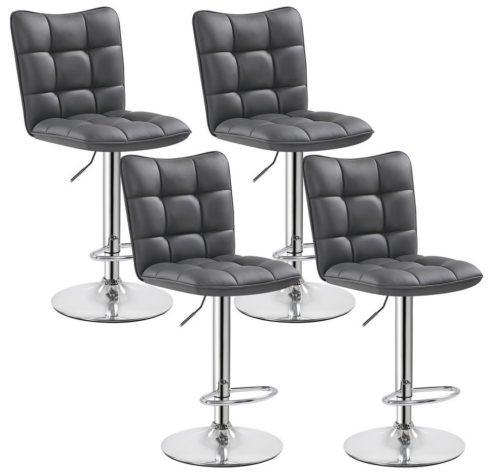 Yaheetech Barhocker Drehhocker mit Fußstütze (4 St), Barstühle 360°Drehbar Küchenstühle Sitzhöhe 62,5 cm - 83 cm von Yaheetech