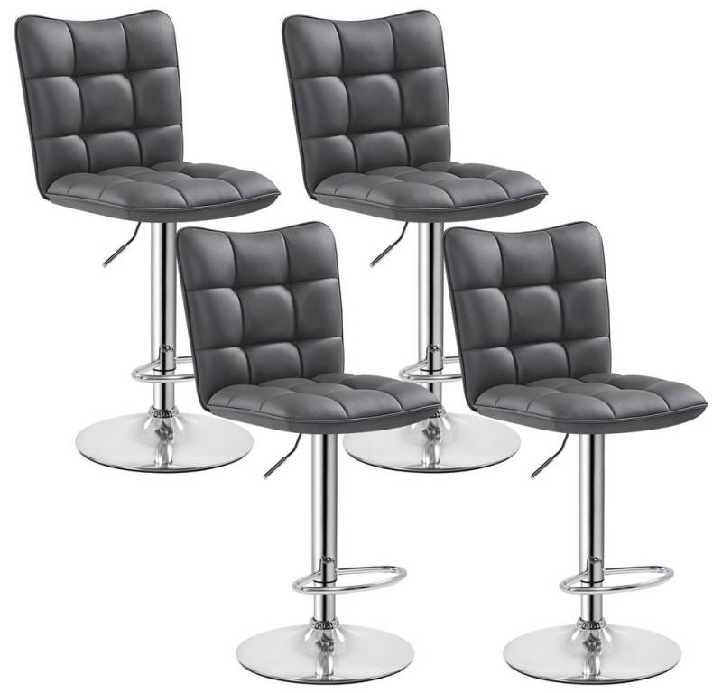 Yaheetech Barhocker Drehhocker mit Fußstütze (4 St), Barstühle 360°Drehbar Küchenstühle Sitzhöhe 62,5 cm - 83 cm von Yaheetech