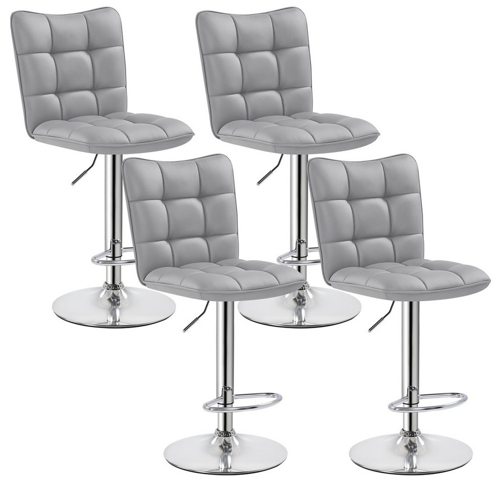 Yaheetech Barhocker Drehhocker mit Fußstütze (4 St), Barstühle 360°Drehbar Küchenstühle Sitzhöhe 62,5 cm - 83 cm von Yaheetech