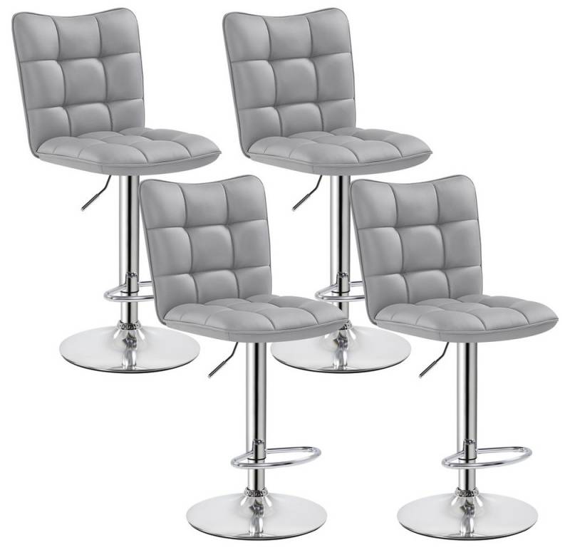Yaheetech Barhocker Drehhocker mit Fußstütze (4 St), Barstühle 360°Drehbar Küchenstühle Sitzhöhe 62,5 cm - 83 cm von Yaheetech