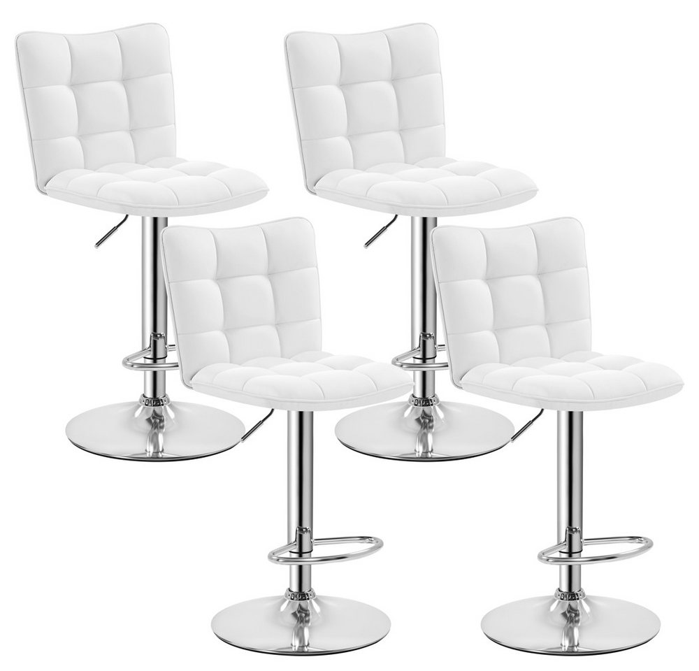 Yaheetech Barhocker Drehhocker mit Fußstütze (4 St), Barstühle 360°Drehbar Küchenstühle Sitzhöhe 62,5 cm - 83 cm von Yaheetech