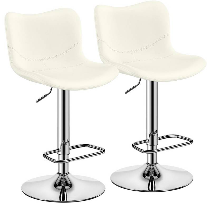 Yaheetech Barhocker Moderner Höhenverstellbarer Barstuhl (2 St), 2er-Set Armloser Drehstuhl mit Rückenlehne und Fußstütze von Yaheetech
