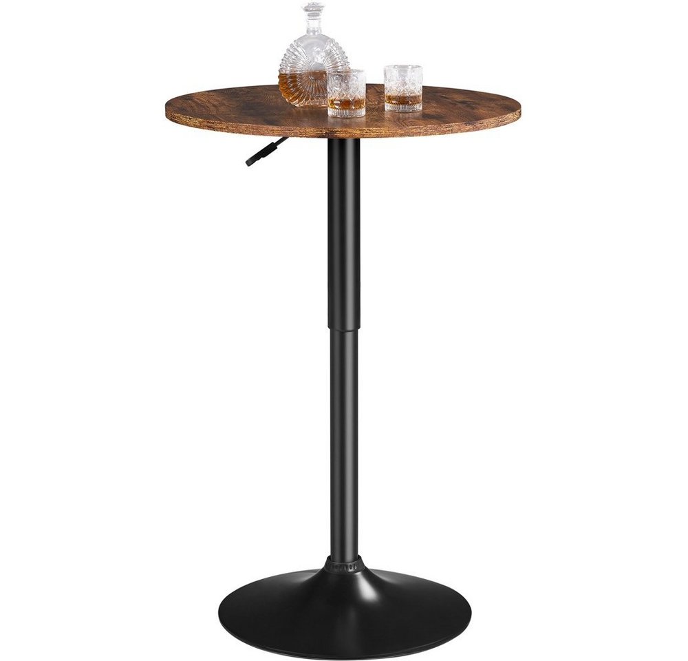 Yaheetech Bartisch, Runder Stehtisch Bistrotisch Ø 60cm höhenverstellbar von Yaheetech