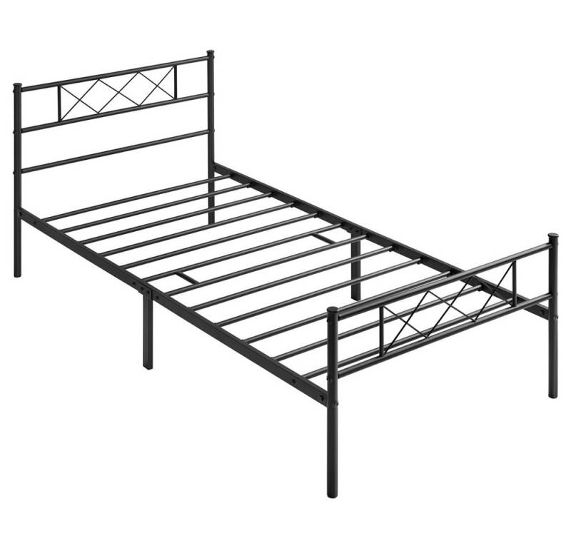 Yaheetech Bettgestell Metallbett mit Lattenrost, mit Kopfteil von Yaheetech