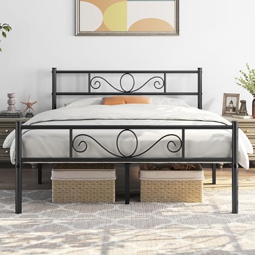 Yaheetech Bettrahmen Metallbett Bettgestell aus Metall, Doppelbett für 160 x 200 cm Matratze, Gästebett für kleine Räume, Schwarz Yaheetech Bettrahmen Metallbett Bettgestell aus Metall, Doppelbett für 160 x 200 cm Matratze, Gästebett für kleine Räume, Schwarz von Yaheetech