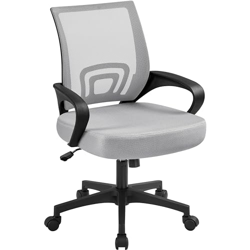 Yaheetech Bürostuhl, Ergonomischer Schreibtischstuhl mit Netzbespannung und Armlehnen, Drehstuhl aus Mesh, Chefsessel Wippfunktion, Höhenverstellbar Rückenschonend bis 136kg Belastbar, Grau Yaheetech Bürostuhl, Ergonomischer Schreibtischstuhl mit Netzbespannung und Armlehnen, Drehstuhl aus Mesh, Chefsessel Wippfunktion, Höhenverstellbar Rückenschonend bis 136kg Belastbar, Grau von Yaheetech