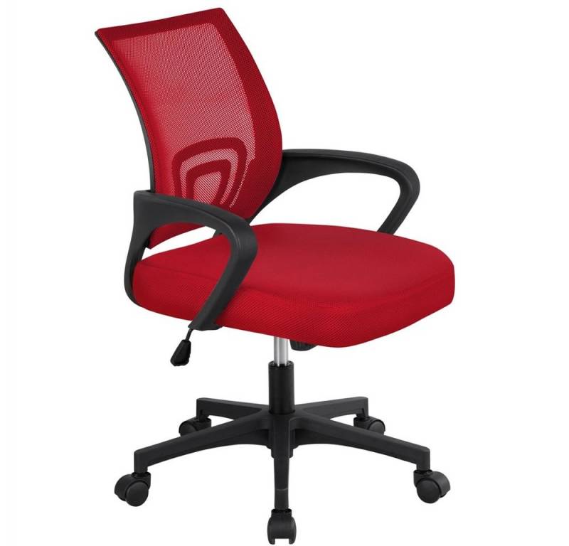 Yaheetech Bürostuhl Höhenverstellbarer Drehstuhl mit Schaukelfunktion, ergonomischer Schreibtischstuhl Arbeitsstuhl mit Netzrückenlehne von Yaheetech