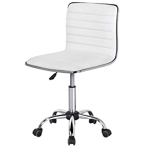 Yaheetech Bürostuhl Drehstuhl Chefsessel Kunstleder Schreibtischstuhl ergonomischer Bürodrehstuhl höhenverstellbar, für Home Office oder Büro Weiß von Yaheetech