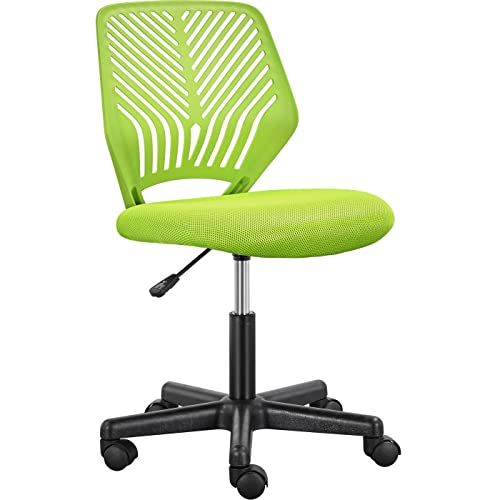 Yaheetech Bürostuhl Ergonomisch Schreibtischstuhl ohne Armlehnen Drehstuhl mit Rücklehne Arbeitsstuhl höhenverstellbar 136 kg belastbar Grün von Yaheetech