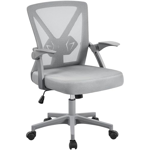 Yaheetech Bürostuhl ergonomisch, Schreibtischstuhl aus Mesh mit Hochklappbaren Armlehnen, Drehstuhl mit Verstellbaren Lendenwirbelstütze, Chefsessel höhenverstellbar Grau Yaheetech Bürostuhl ergonomisch, Schreibtischstuhl aus Mesh mit Hochklappbaren Armlehnen, Drehstuhl mit Verstellbaren Lendenwirbelstütze, Chefsessel höhenverstellbar Grau von Yaheetech