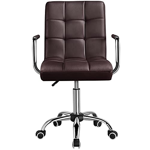 Yaheetech Bürostuhl ergonomischer Schreibtischstuhl Chefsessel mit Armlehne Drehstuhl mit Rollen Computerstuhl Höheverstellbar Office Stuhl Kunstleder von Yaheetech