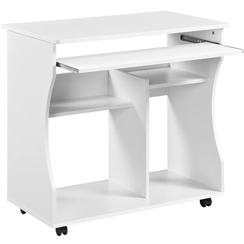 Yaheetech Computerschreibtisch Schreibtisch Computertisch mit 4 Ablageflächen, 80 x 48 x 76 cm, Bürotisch PC Tisch von Yaheetech