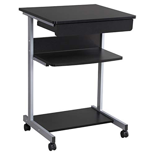 Yaheetech Computertisch Schreibtisch PC Tisch Schublade mit 4 Rollen ca. 56 x 51 x 79 cm schwarz von Yaheetech