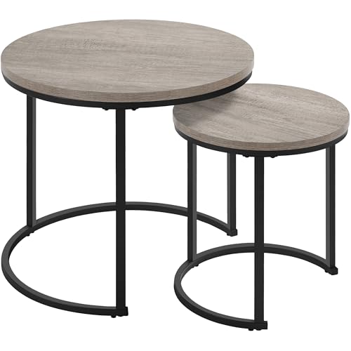 Yaheetech Couchtisch 2er Set Beistelltisch Runder Satztisch Metallgestell Kaffeetisch Wohnzimmertisch Modernes Design Sofatisch Kleiner Tisch, Grau Yaheetech Couchtisch 2er Set Beistelltisch Runder Satztisch Metallgestell Kaffeetisch Wohnzimmertisch Modernes Design Sofatisch Kleiner Tisch, Grau von Yaheetech
