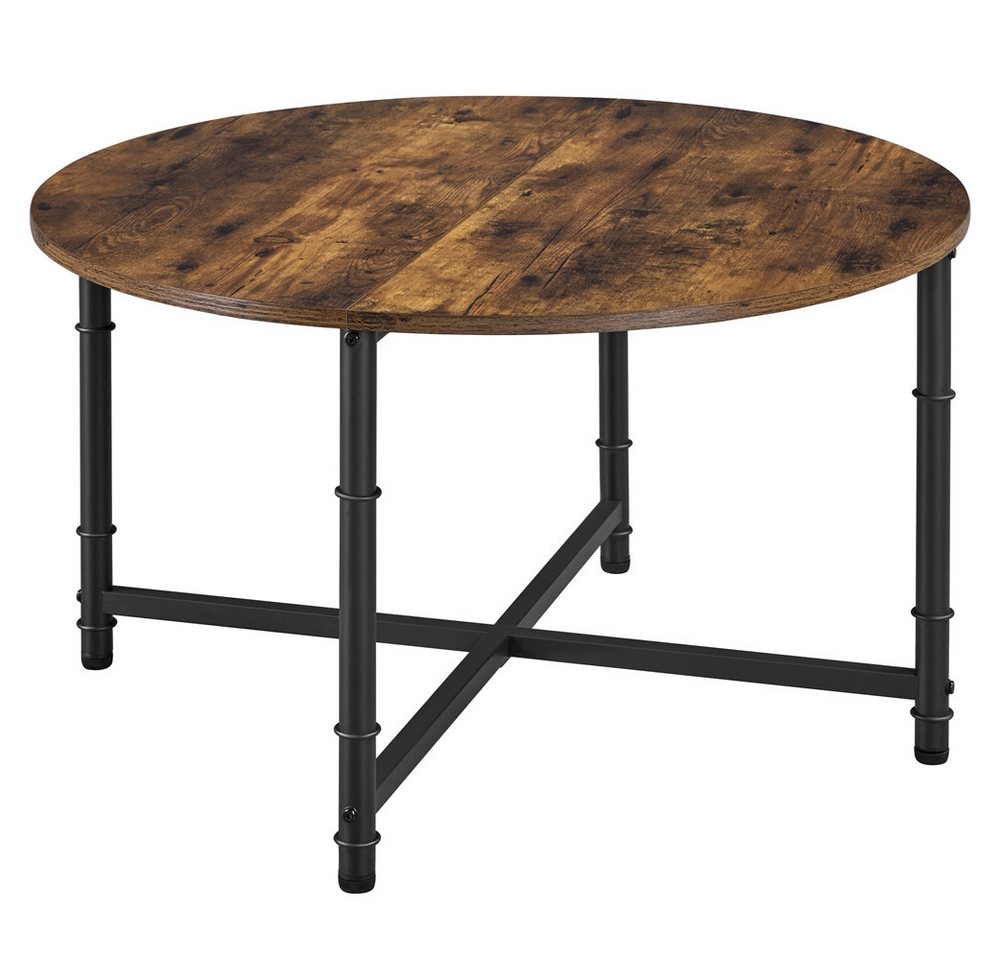 Yaheetech Couchtisch Runder Kaffeetisch, Beistelltisch Sofatisch im Industriellen Stil, 80 x 80 x 45 cm von Yaheetech
