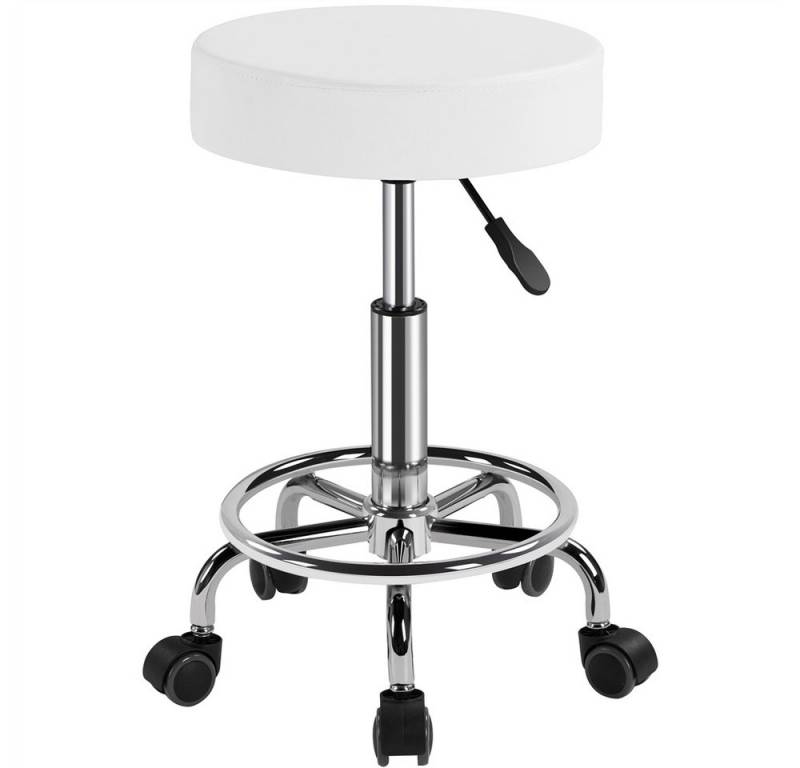 Yaheetech Drehhocker Barhocker Höhenverstellbarer Barstuhl mit Rollen, 50,5 cm – 65 cm H Arbeitshocker mit Drehbarer Sitzfläche Yaheetech Drehhocker Barhocker Höhenverstellbarer Barstuhl mit Rollen, 50,5 cm – 65 cm H Arbeitshocker mit Drehbarer Sitzfläche von Yaheetech