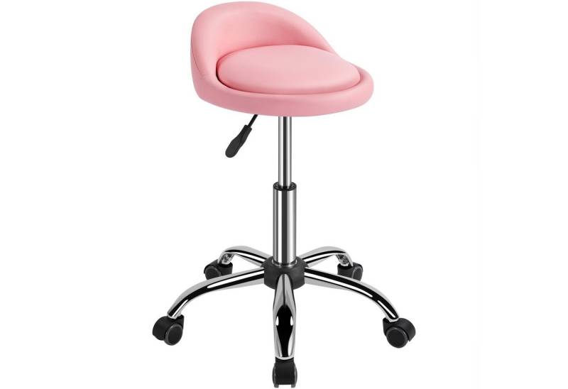 Yaheetech Drehhocker Barhocker mit 5 Rollen (1 St), Arbeitshocker 55,5 cm – 70 cm Höhenverstellbar & 360° Drehbar von Yaheetech