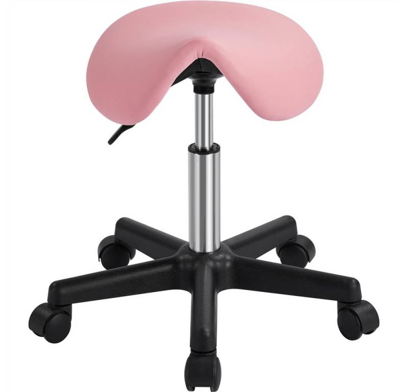 Yaheetech Drehhocker Höhenverstellbarer Sattelhocker mit 5 Rollen, Rollhocker Praxishocker Hygienehocker von Yaheetech