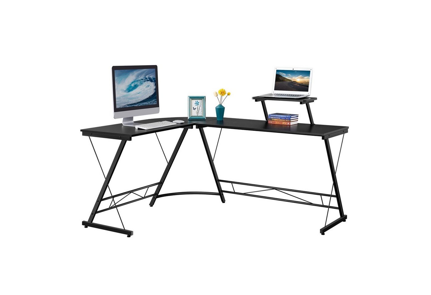 Yaheetech Eckschreibtisch, Schreibtisch Computertisch 162,5 x 130 x 96,5 cm von Yaheetech