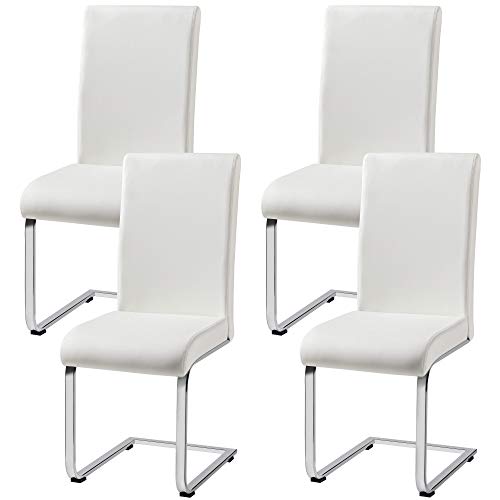 Yaheetech Esszimmerstühle 4er Set Schwingstuhl Freischwinger stühle, Kunstleder Bezug, 135 kg belastbar von Yaheetech