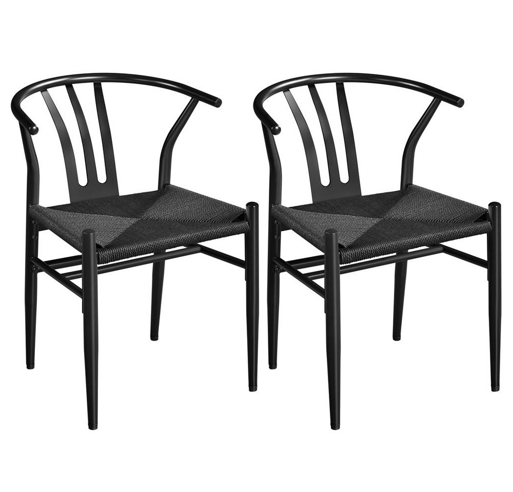 Yaheetech Esszimmerstuhl 2er Set Balkonstuhl, Querlenker-Stuhl Lehnstuhl mit Metallrahmen und Gewebtem Sitz Yaheetech Esszimmerstuhl 2er Set Balkonstuhl, Querlenker-Stuhl Lehnstuhl mit Metallrahmen und Gewebtem Sitz von Yaheetech