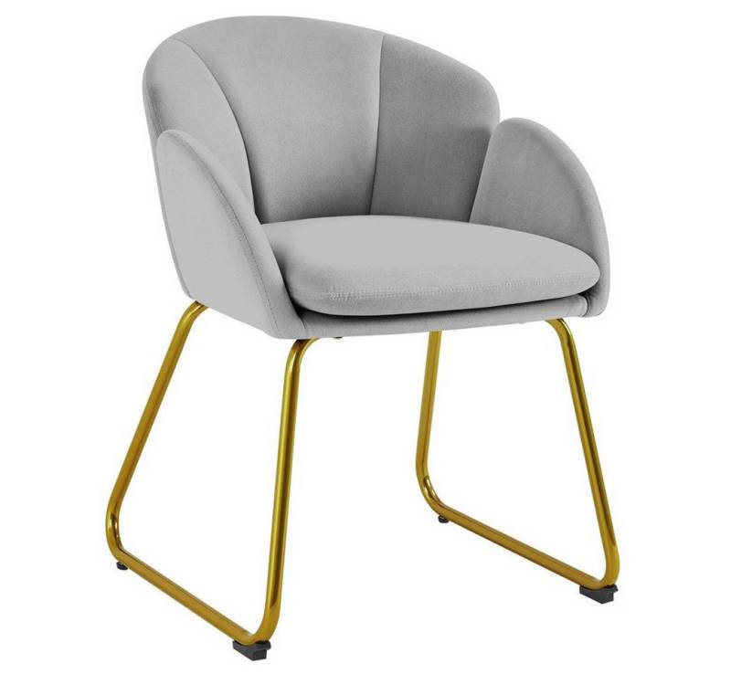 Yaheetech Esszimmerstuhl Polsterstuhl Lehnstuhl, mit Metallbeinen Gold, für Schminktisch, in Blumenform Yaheetech Esszimmerstuhl Polsterstuhl Lehnstuhl, mit Metallbeinen Gold, für Schminktisch, in Blumenform von Yaheetech