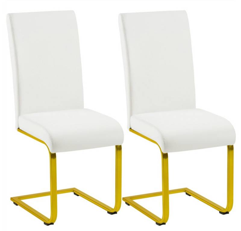 Yaheetech Esszimmerstuhl 2/4/6-er Küchenstuhl (2 St), Schwinger Polsterstuhl mit Ergonomischer Rückenlehne & Metallbeine von Yaheetech