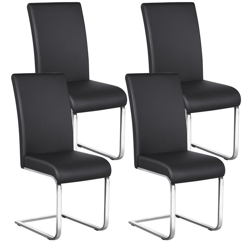 Yaheetech Esszimmerstuhl 2/4/6-er Küchenstuhl (4 St), Schwinger Polsterstuhl mit Ergonomischer Rückenlehne & Metallbeine von Yaheetech