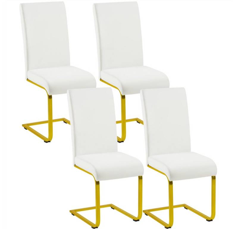 Yaheetech Esszimmerstuhl 2/4/6-er Küchenstuhl (4 St), Schwinger Polsterstuhl mit Ergonomischer Rückenlehne & Metallbeine von Yaheetech